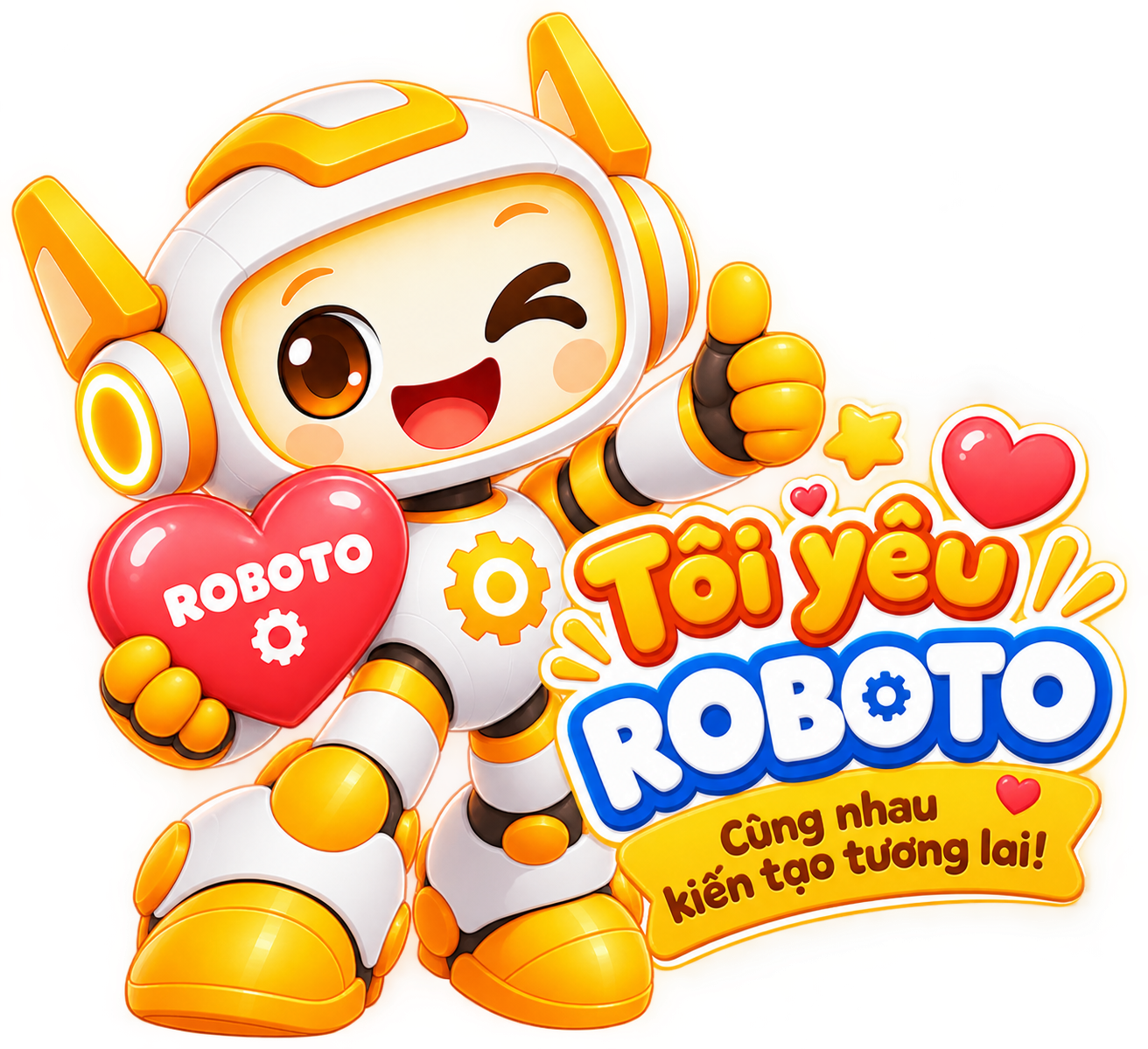 ROBOTO Mascot - Tôi yêu ROBOTO - Cùng nhau kiến tạo tương lai!