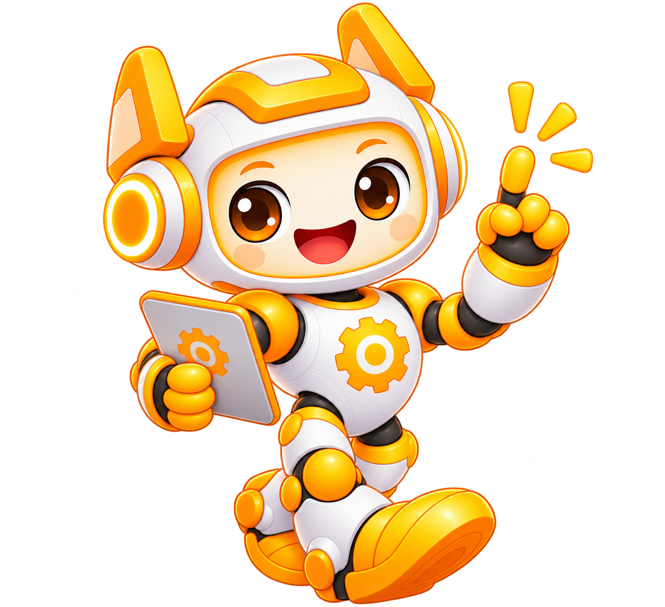 ROBOTO Academy Mascot Walking with Tablet