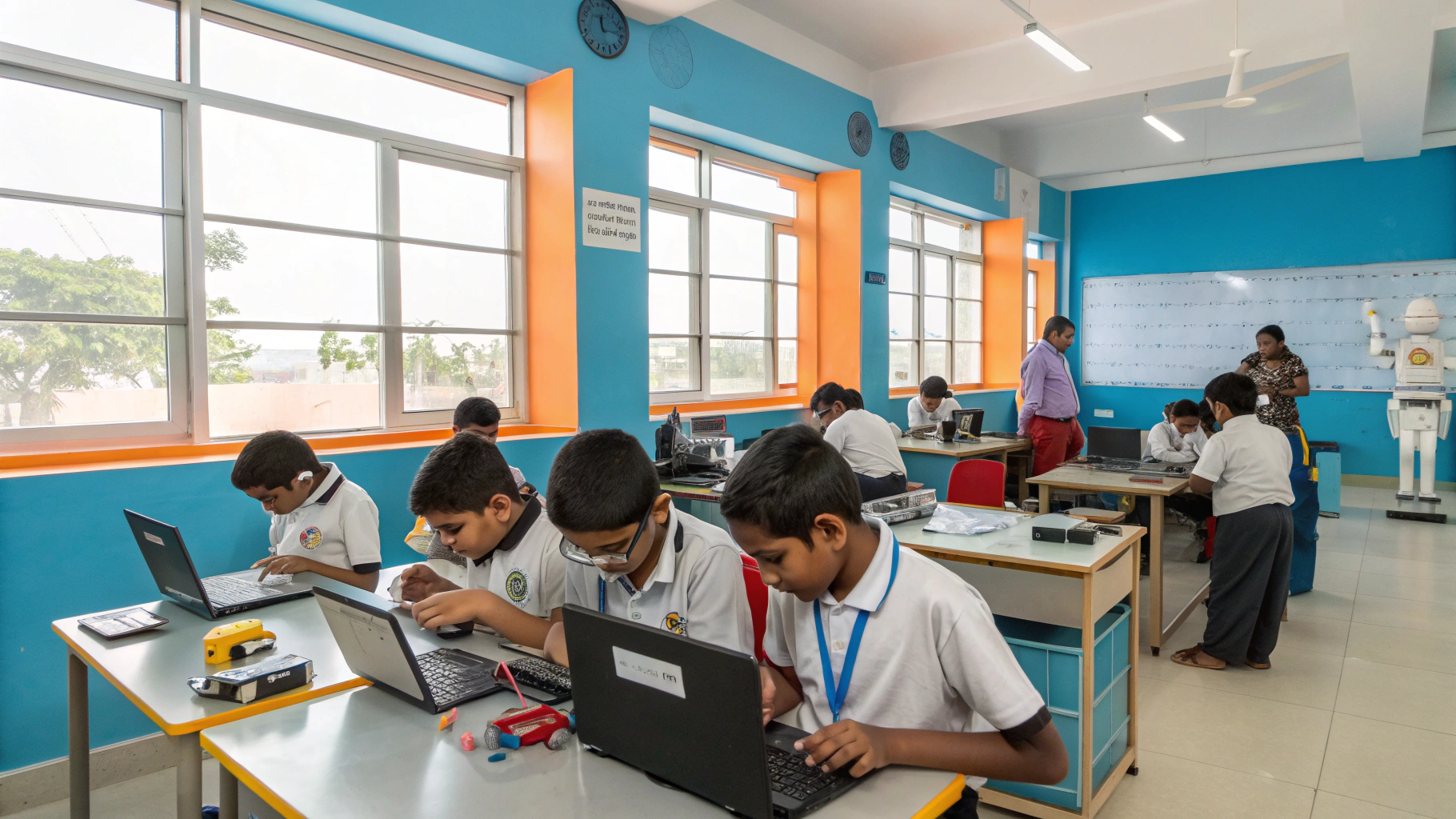 ROBOTO small-group classroom setting illustrating student-per-kit learning models