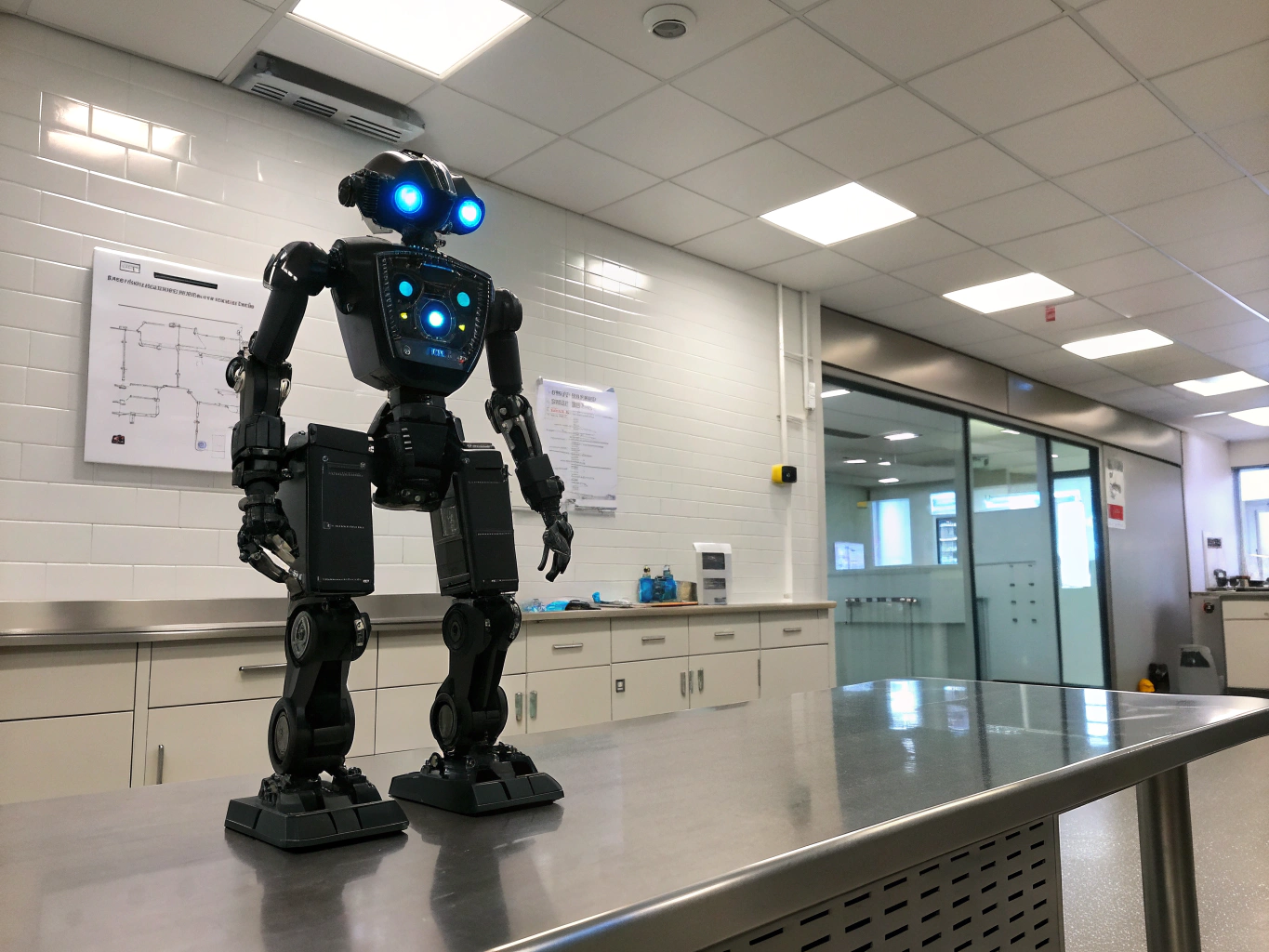 WhalesBot robot equipped with infrared and touch sensors for HP2 course
