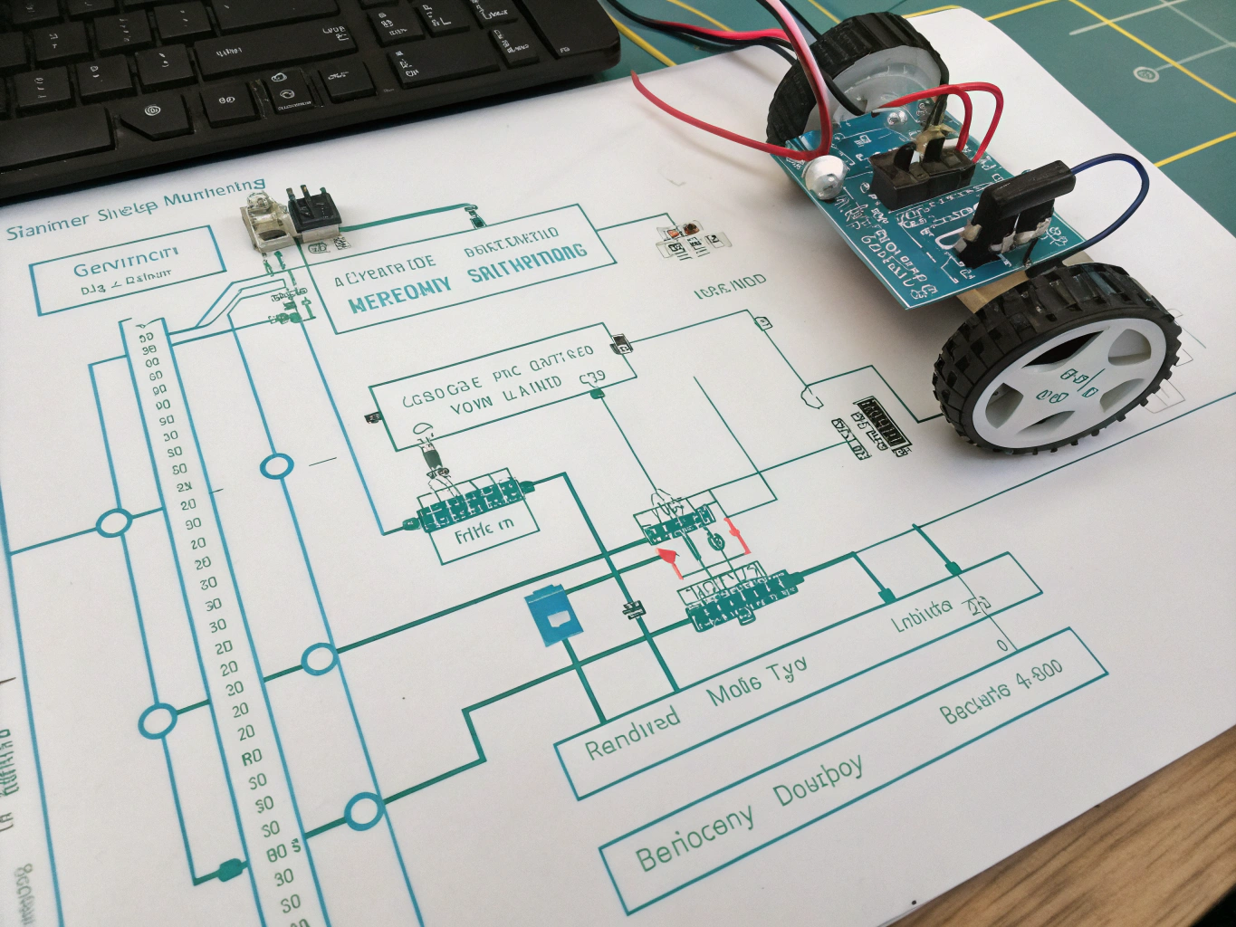 Sensor-driven if/else decision logic flow for WhalesBot robot